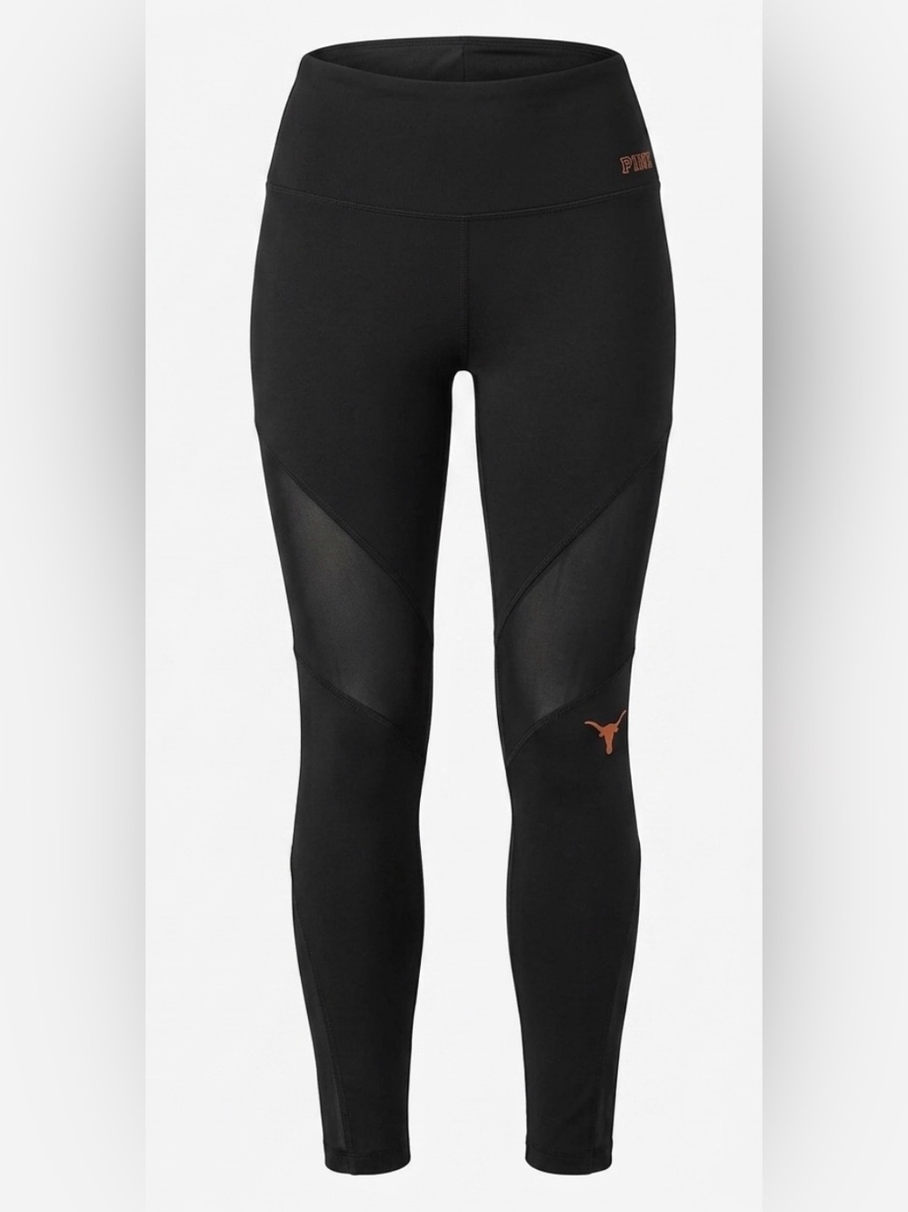 PINK Victoria's Secret Black Leggings with Orange Accent